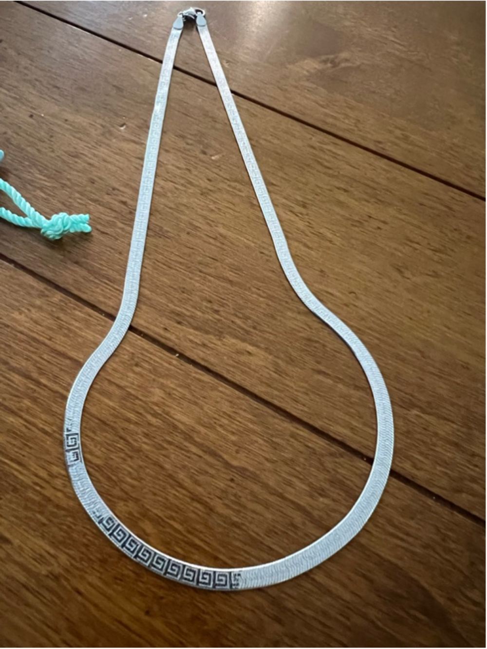 New Sorrento Silver Greek Key Necklace 925 Silver 9in (18in total)